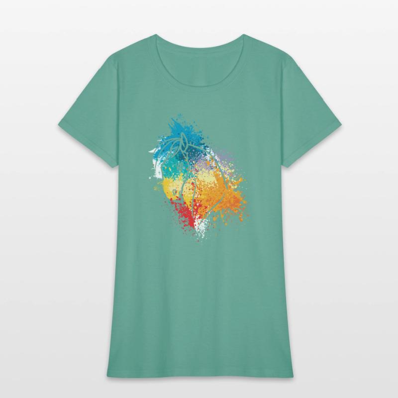 Colorful Splash Art Farm animals Horse pony head