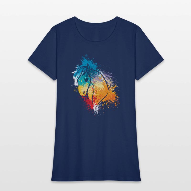 Colorful Splash Art Farm animals Horse pony head