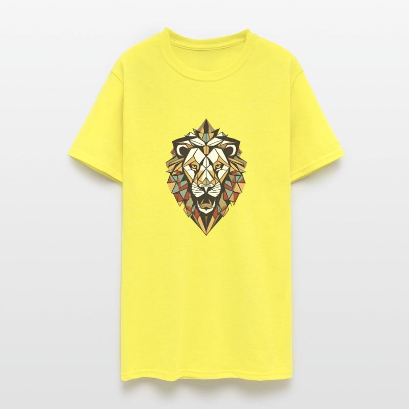 "Cosmic Geometric Lion T-Shirt: Majestic Celestial