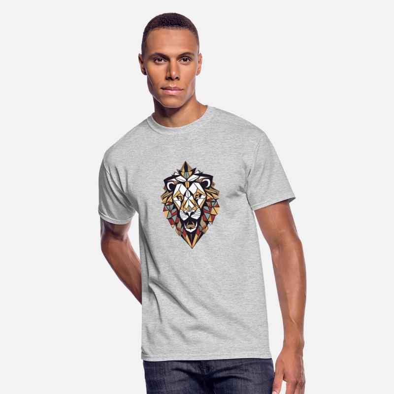 "Cosmic Geometric Lion T-Shirt: Majestic Celestial
