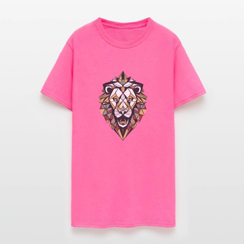 "Cosmic Geometric Lion T-Shirt: Majestic Celestial