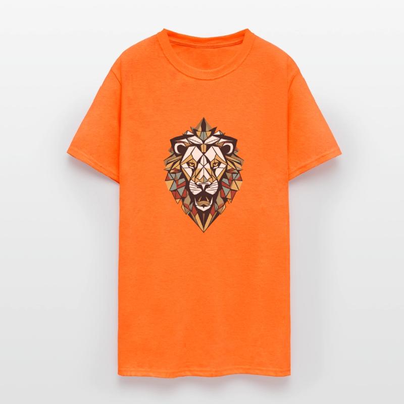 "Cosmic Geometric Lion T-Shirt: Majestic Celestial