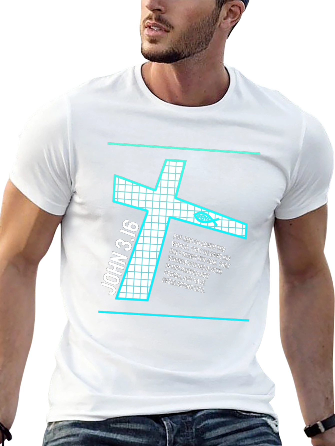 John 3:16 Christian Cross T-Shirt