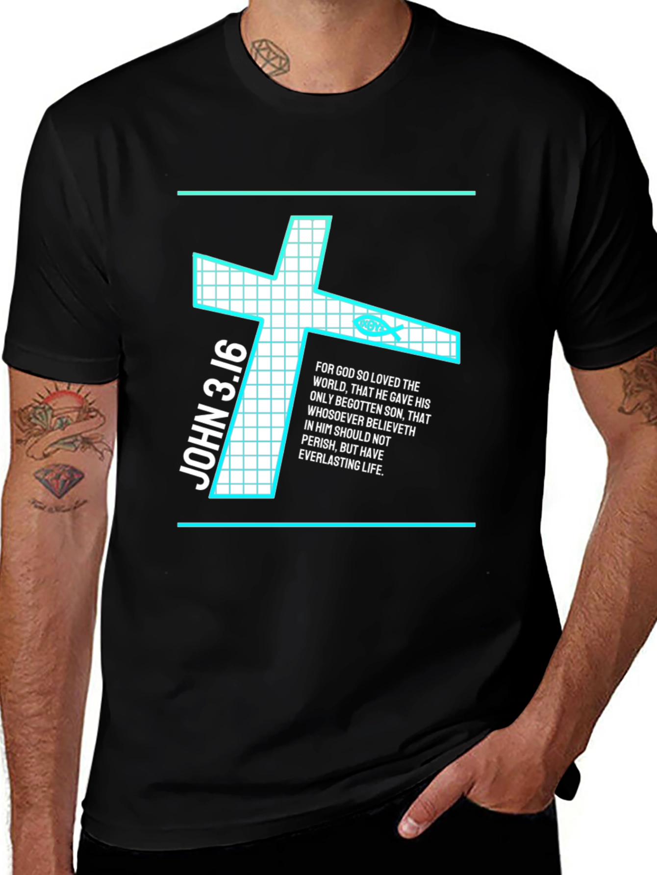John 3:16 Christian Cross T-Shirt