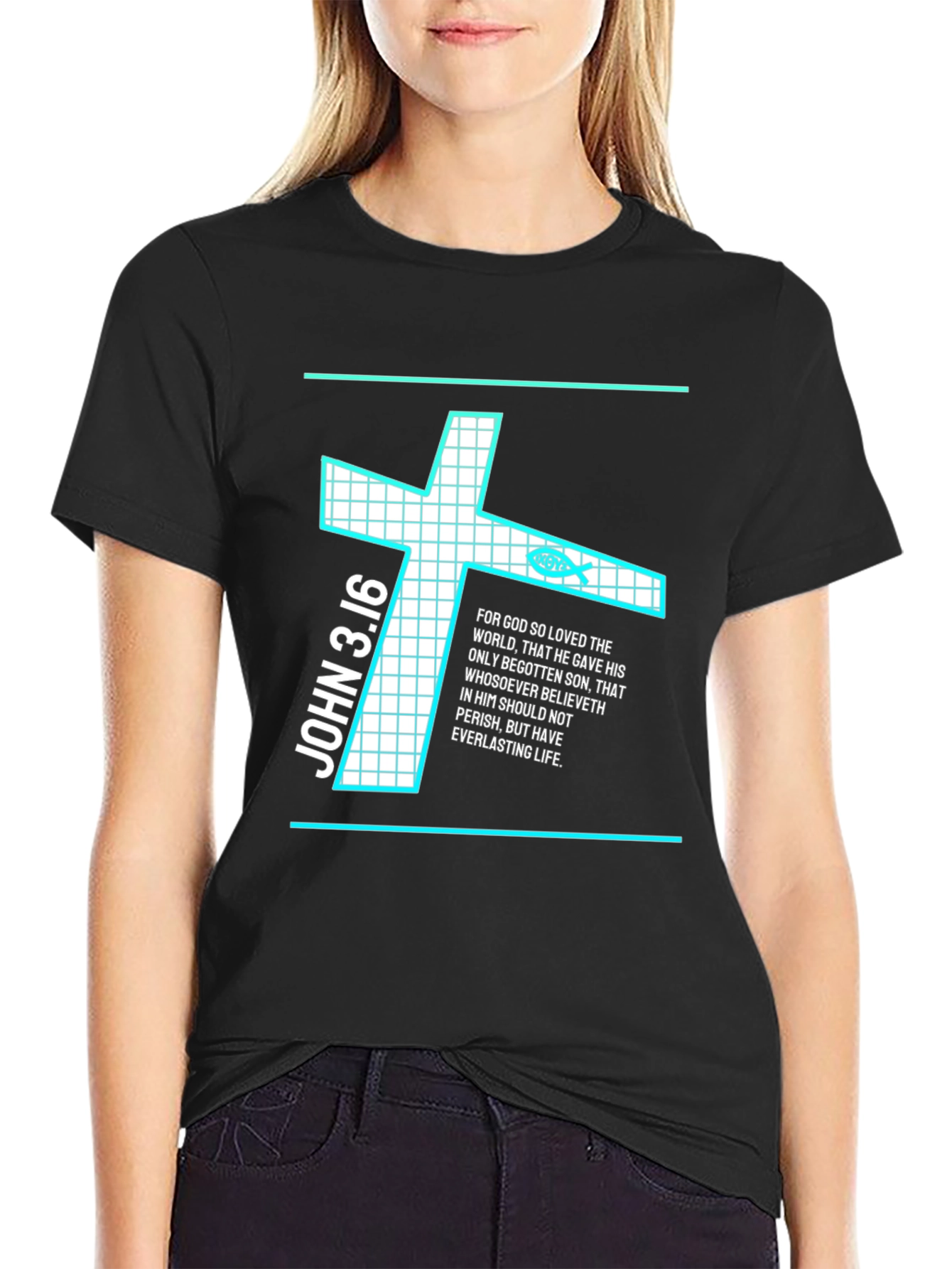 John 3:16 Christian Cross T-Shirt