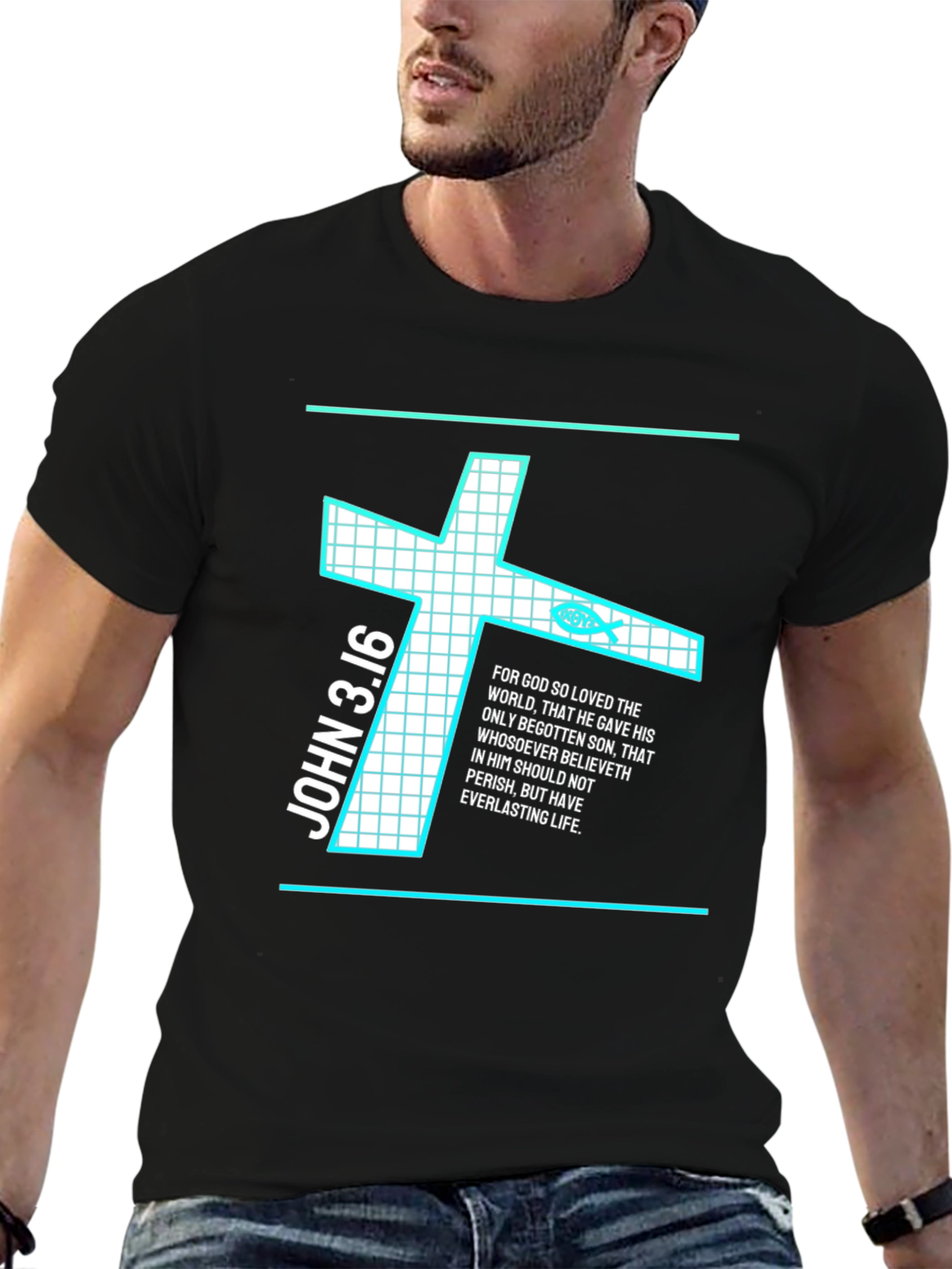 John 3:16 Christian Cross T-Shirt