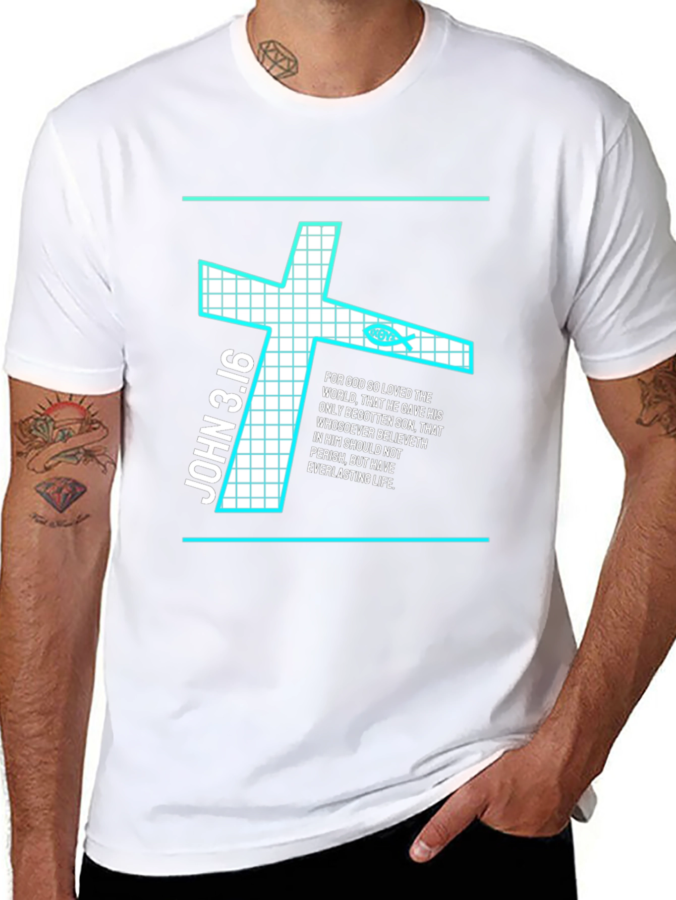John 3:16 Christian Cross T-Shirt