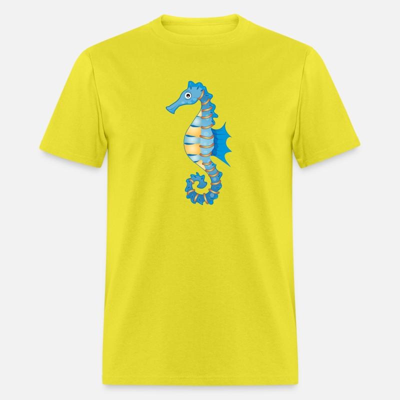 cute blue seahorse in comic style