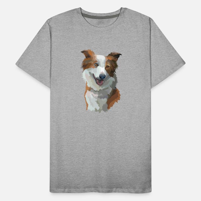 Cute Brown Border Collie Dog Watercolor Painting