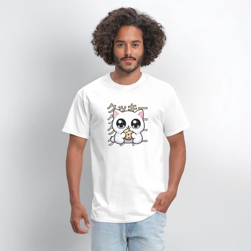 Cute Cat Japanese Kawaii Anime Cat with Cookie