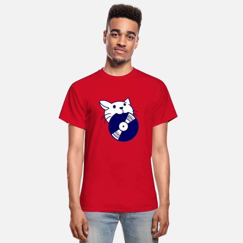 Cute DJ Cat Pet Kitten with Vinyl Record in Mouth