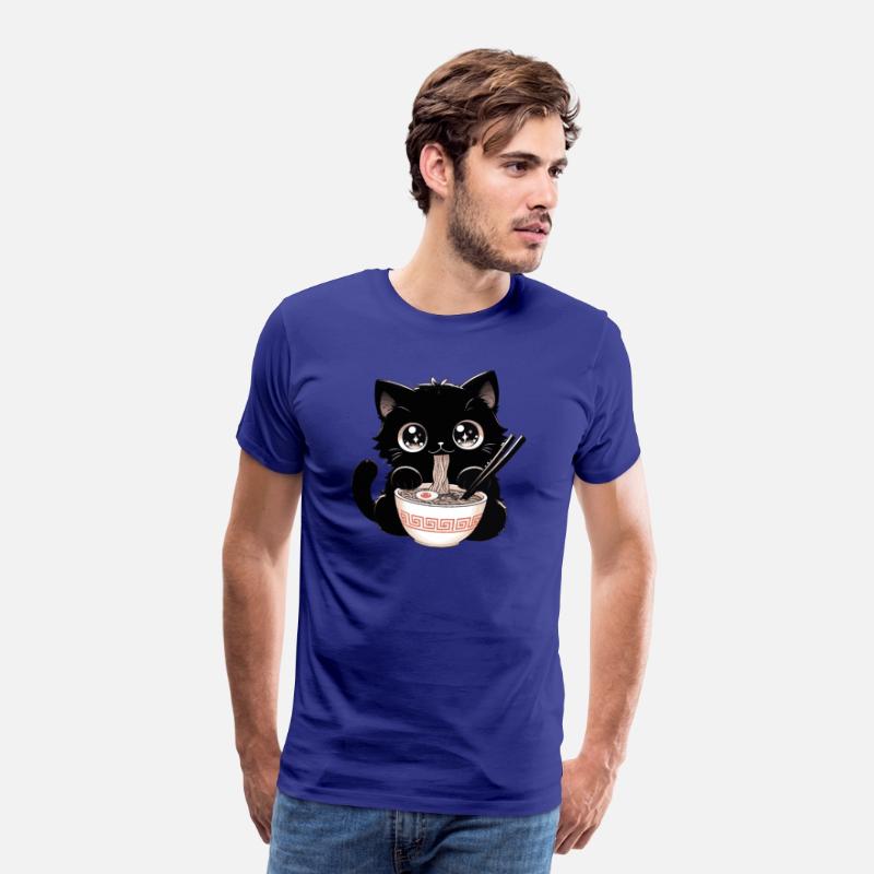 Cute Kawaii Cat eating Ramen Asian Food Gift