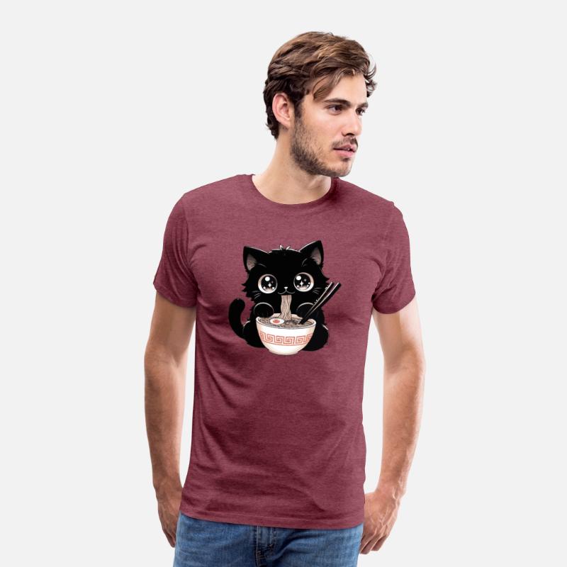 Cute Kawaii Cat eating Ramen Asian Food Gift