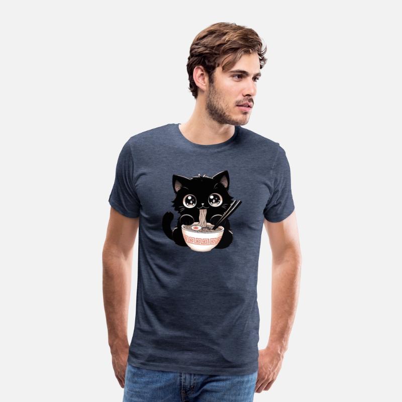 Cute Kawaii Cat eating Ramen Asian Food Gift