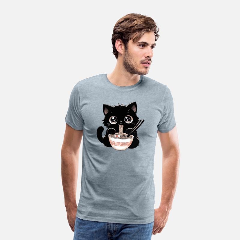 Cute Kawaii Cat eating Ramen Asian Food Gift