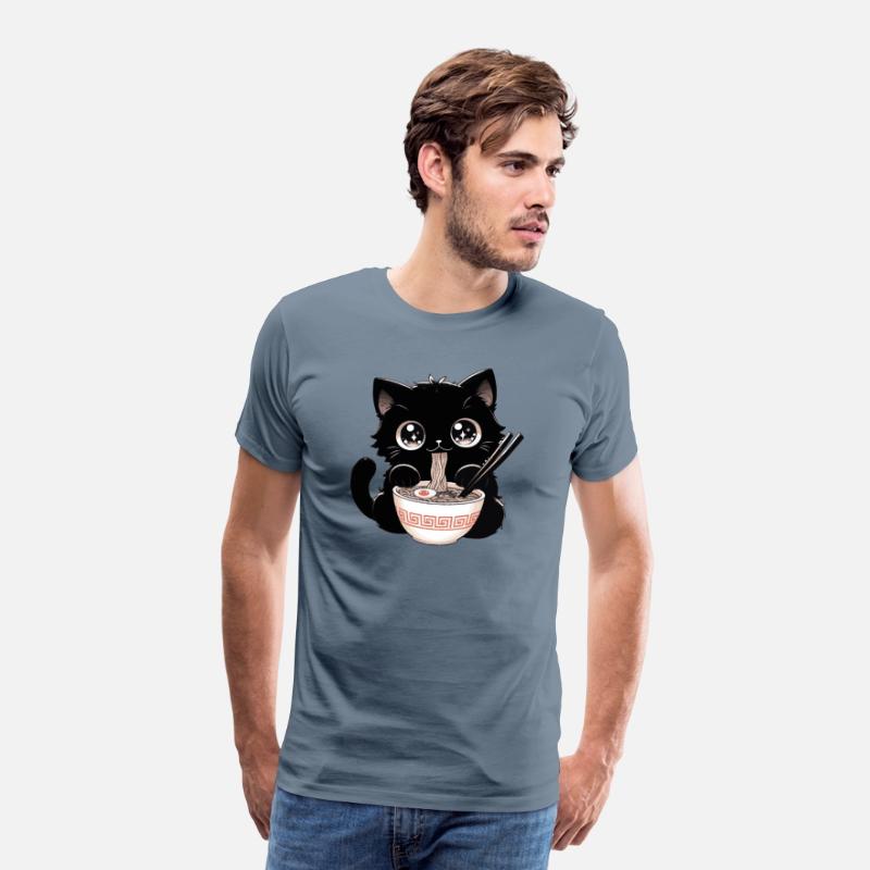 Cute Kawaii Cat eating Ramen Asian Food Gift