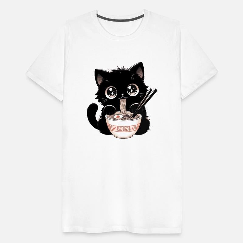 Cute Kawaii Cat eating Ramen Asian Food Gift