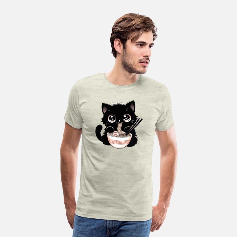 Cute Kawaii Cat eating Ramen Asian Food Gift