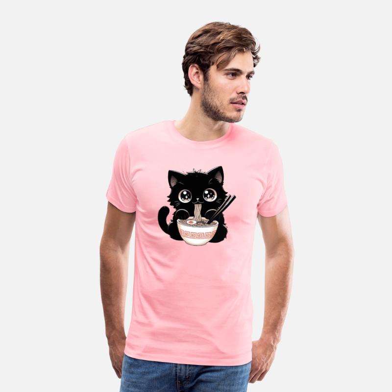 Cute Kawaii Cat eating Ramen Asian Food Gift