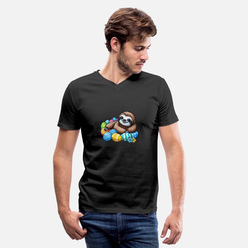 Cute Sloth Easter Egg Cartoon Chilling
