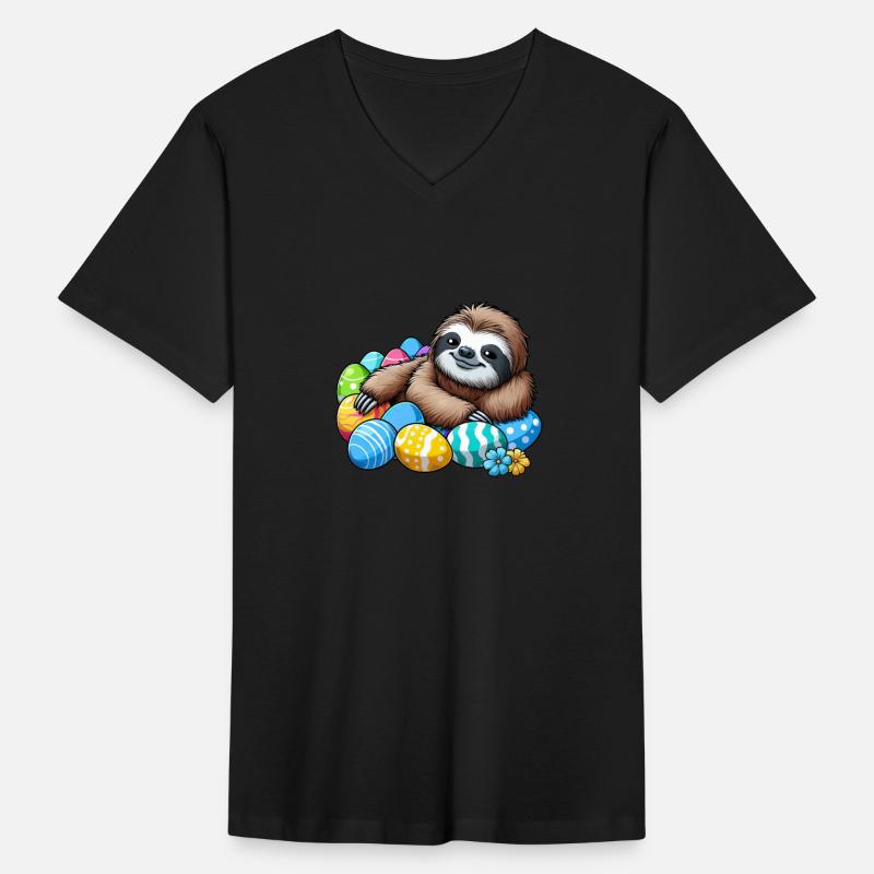 Cute Sloth Easter Egg Cartoon Chilling