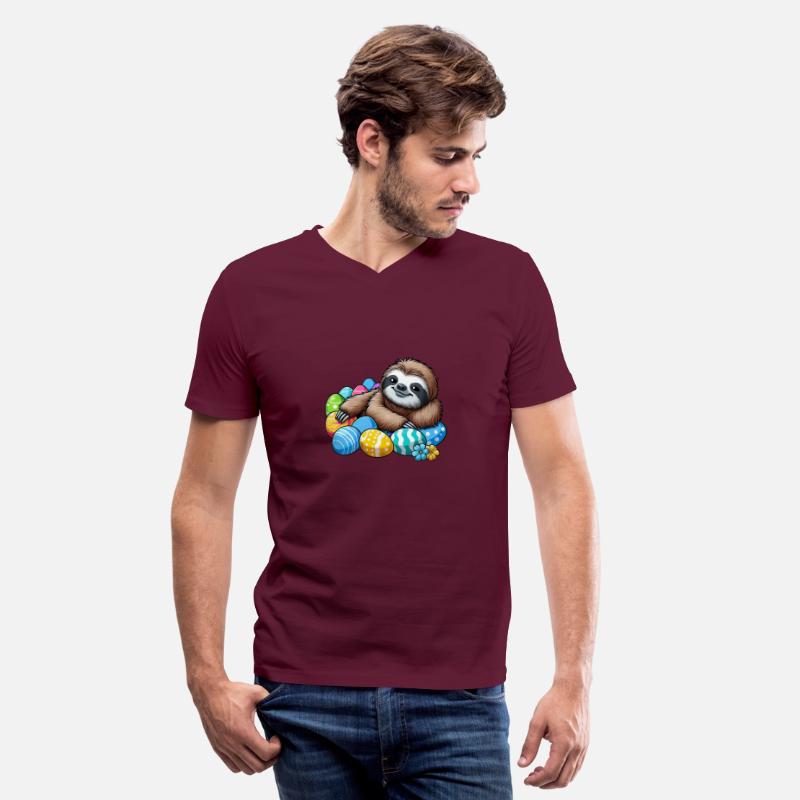 Cute Sloth Easter Egg Cartoon Chilling