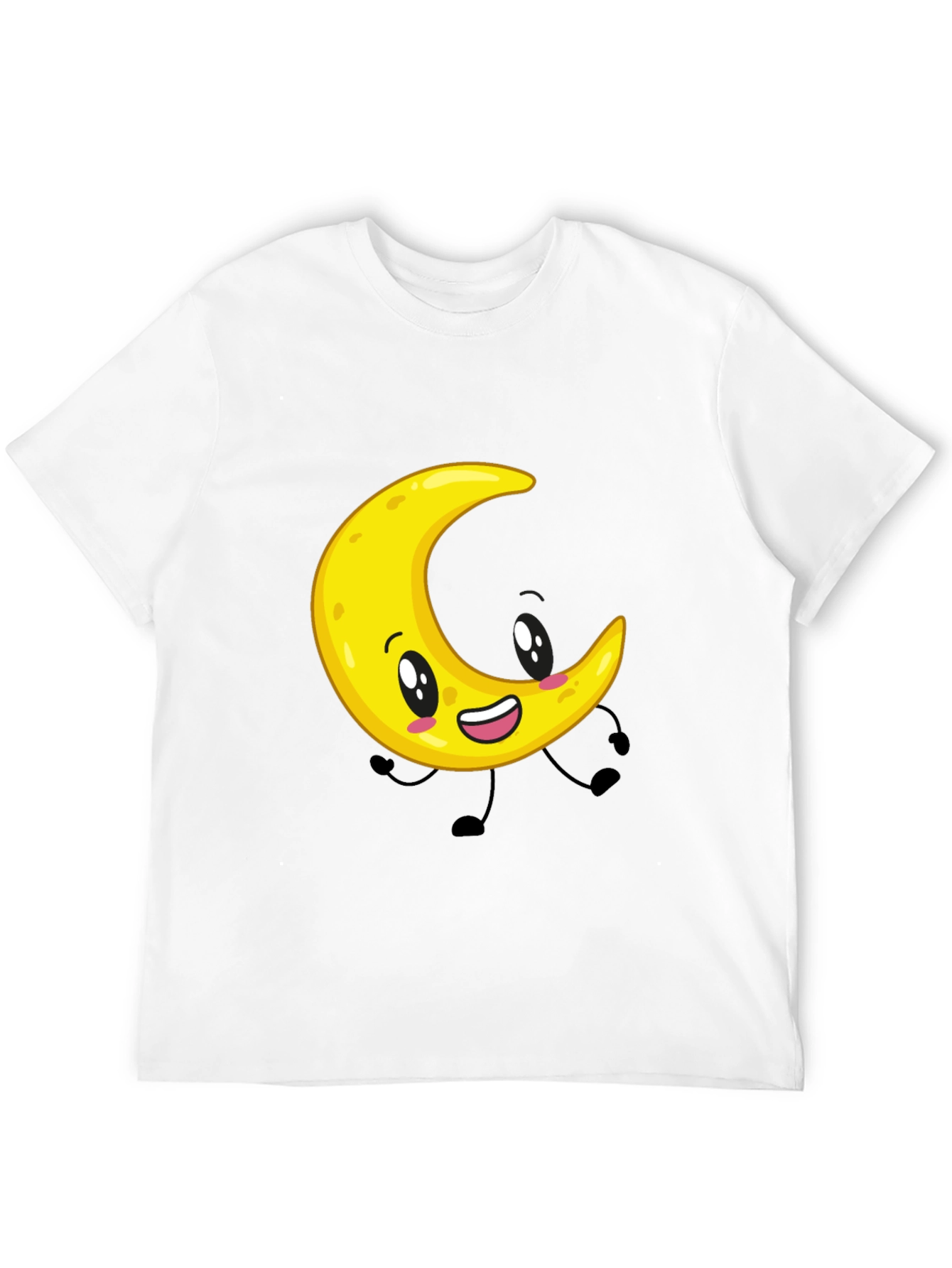 Cartoon Moon Graphic Black T-Shirt