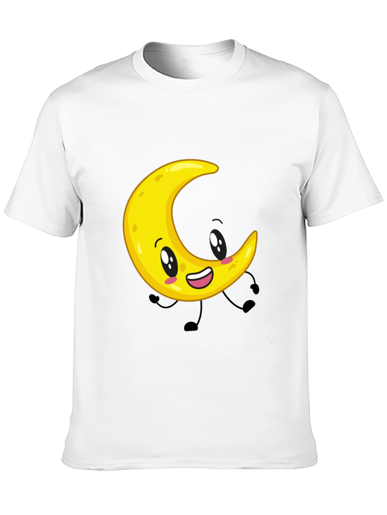 Cartoon Moon Graphic Black T-Shirt