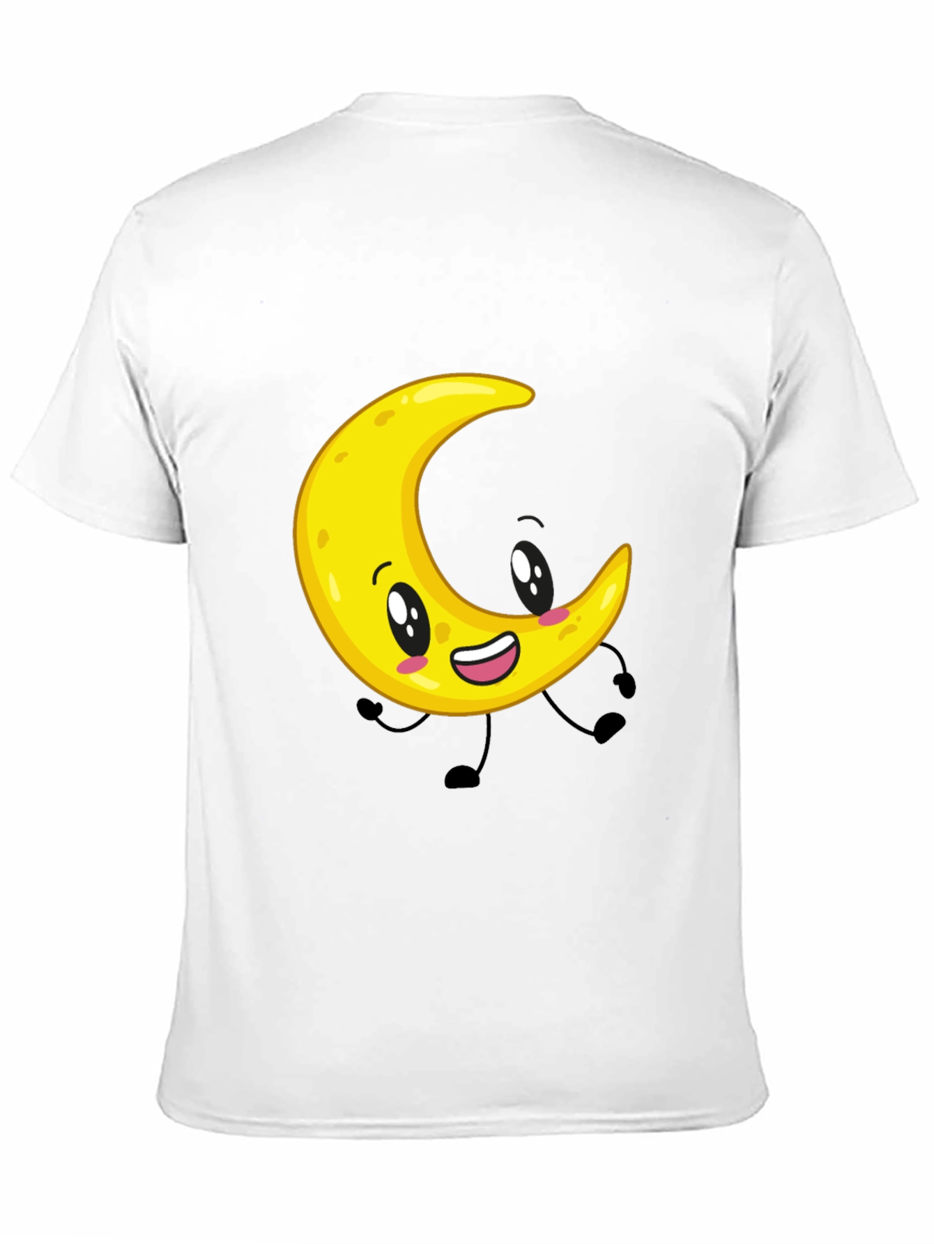 Cartoon Moon Graphic Black T-Shirt