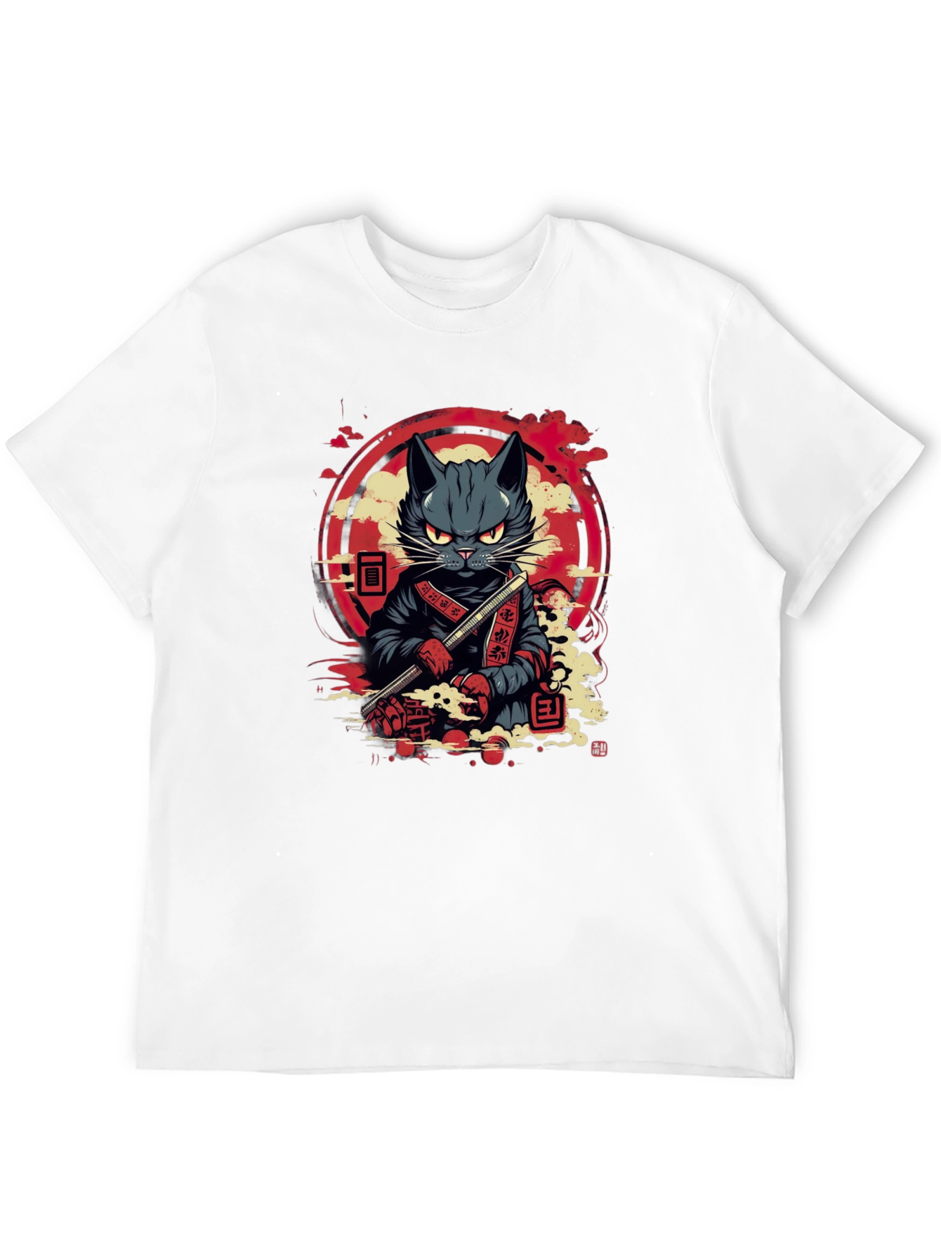 Samurai Cat T-Shirt - Unique Graphic Tee