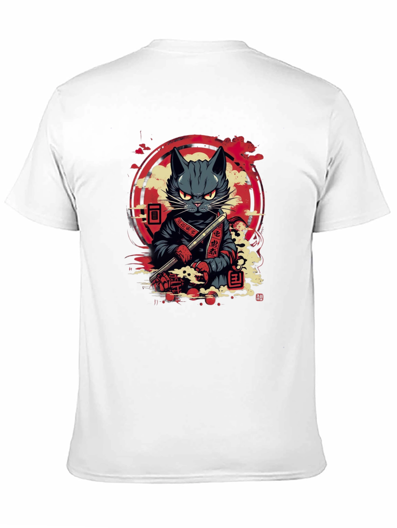 Samurai Cat T-Shirt - Unique Graphic Tee