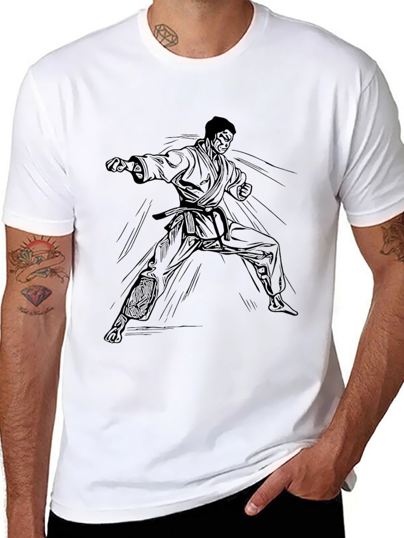 Black Karate T-Shirt Martial Arts Graphic Tee
