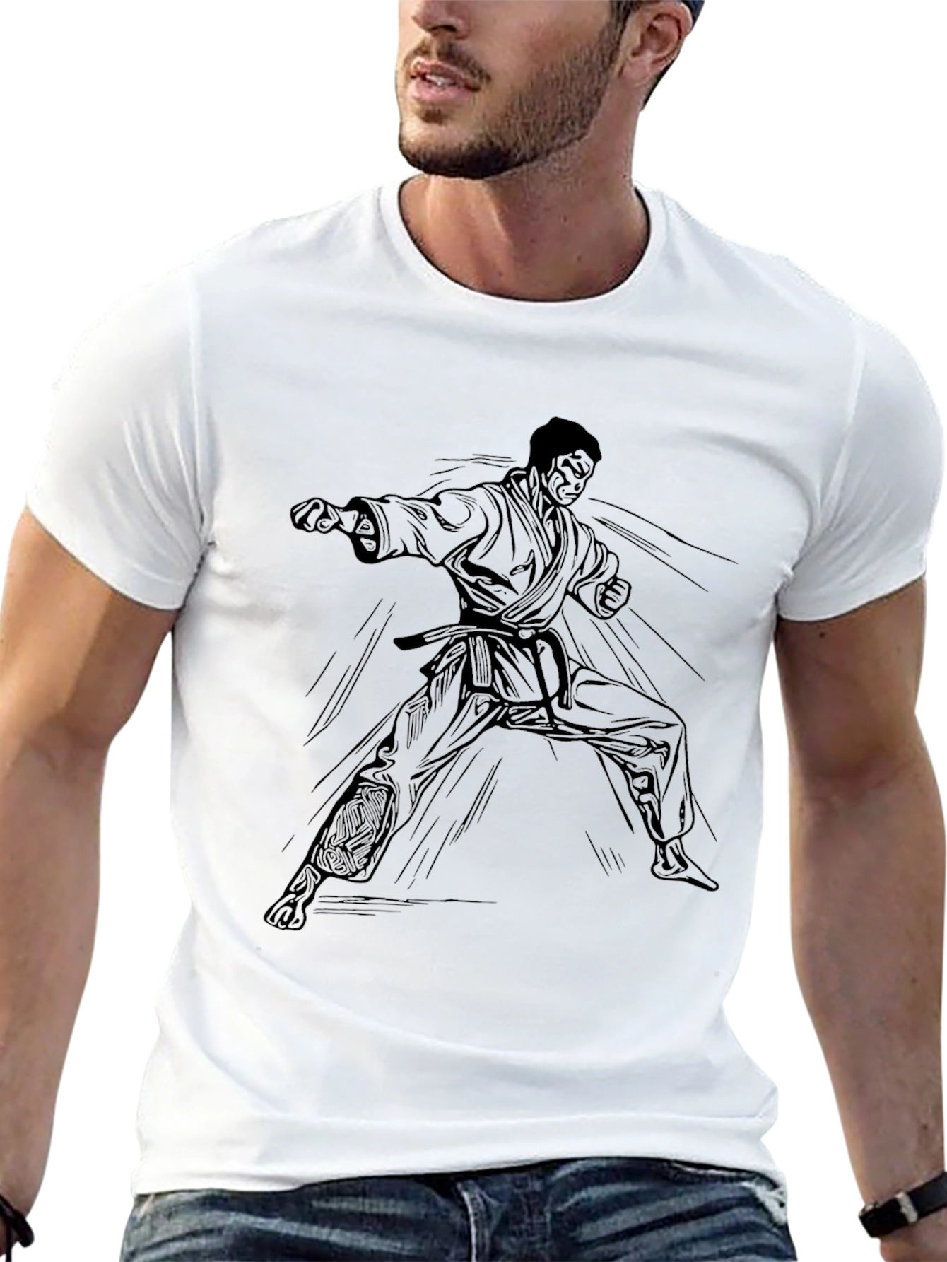 Black Karate T-Shirt Martial Arts Graphic Tee