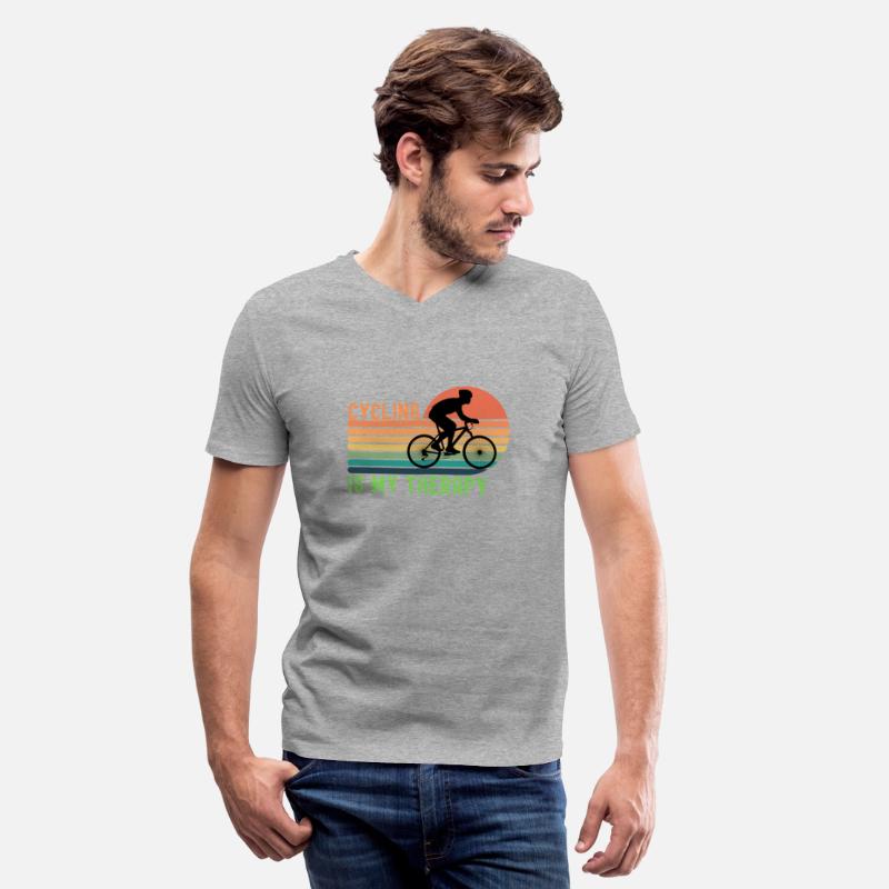 Cycling is My Therapy Horizontal Stripes Sunset
