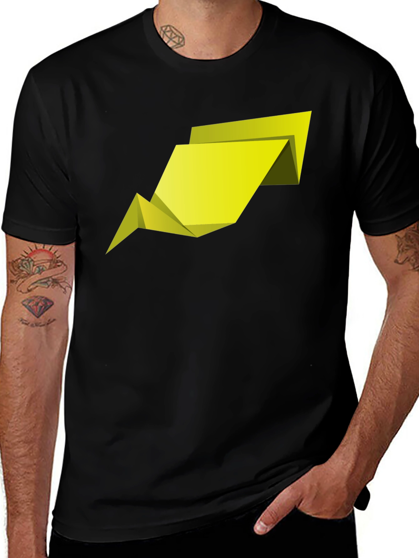 Abstract Geometric Arrow Mens Black T-Shirt