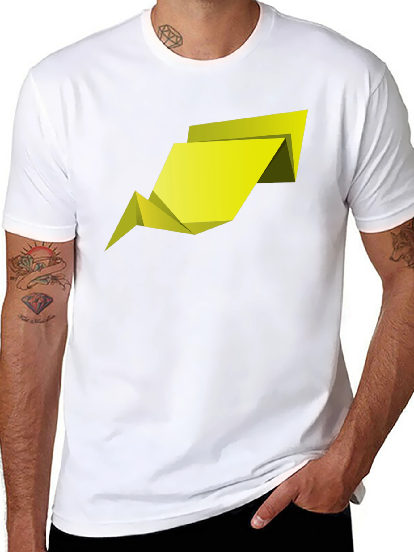 Abstract Geometric Arrow Mens Black T-Shirt