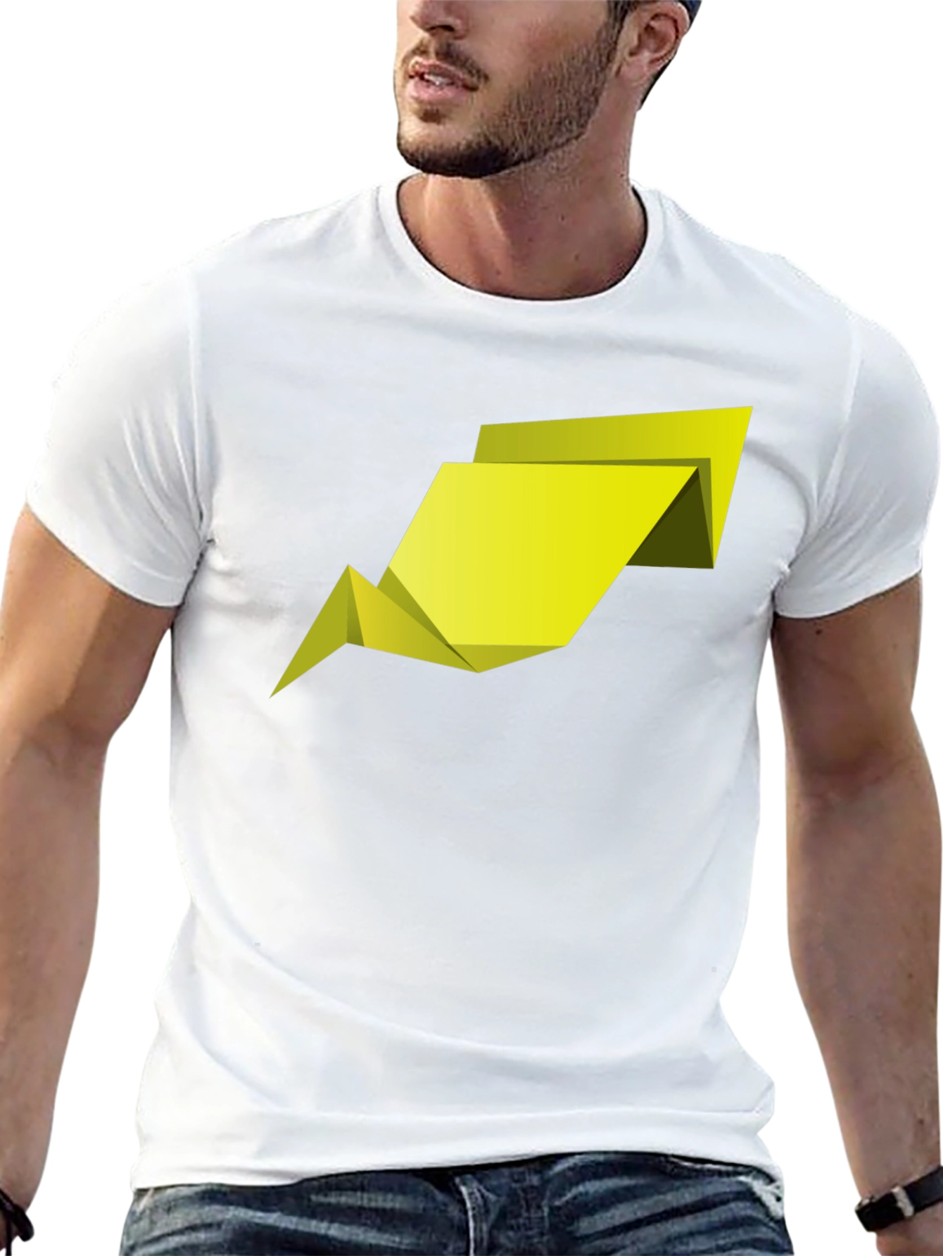 Abstract Geometric Arrow Mens Black T-Shirt