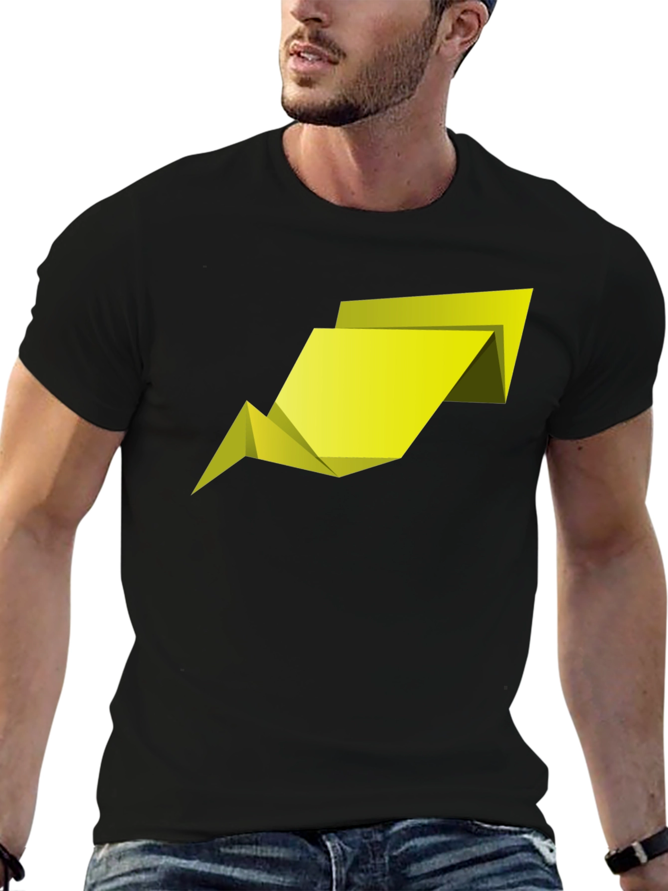 Abstract Geometric Arrow Mens Black T-Shirt