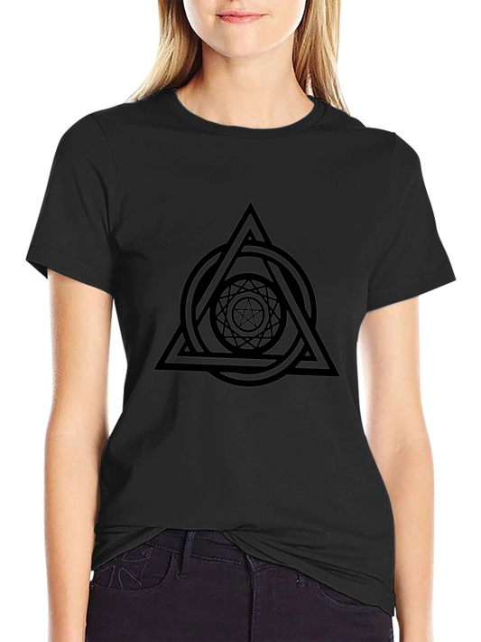 Mystic Symbol Graphic Tee - Black Cotton Blend