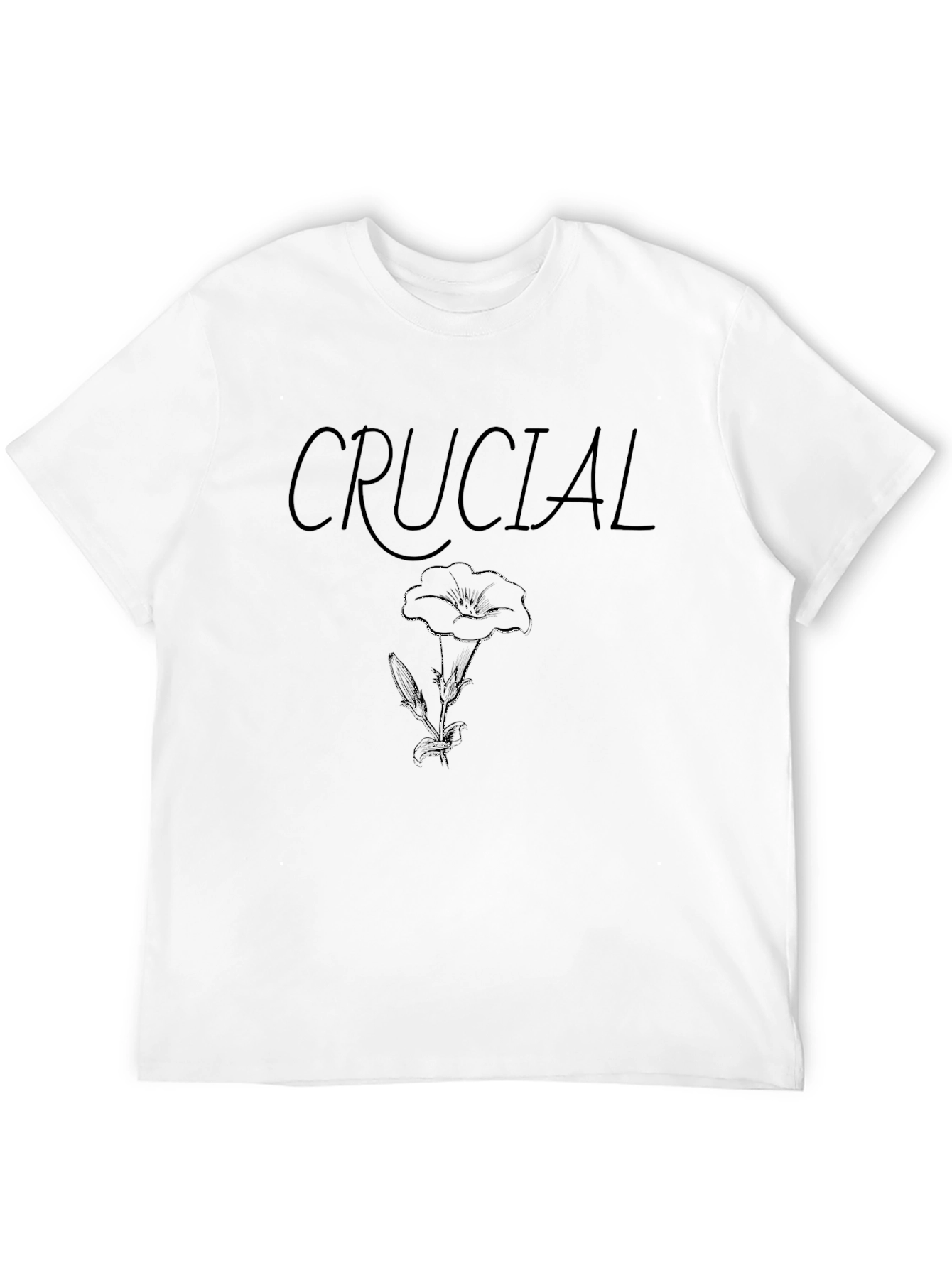 Crucial Flower Graphic Black T-Shirt