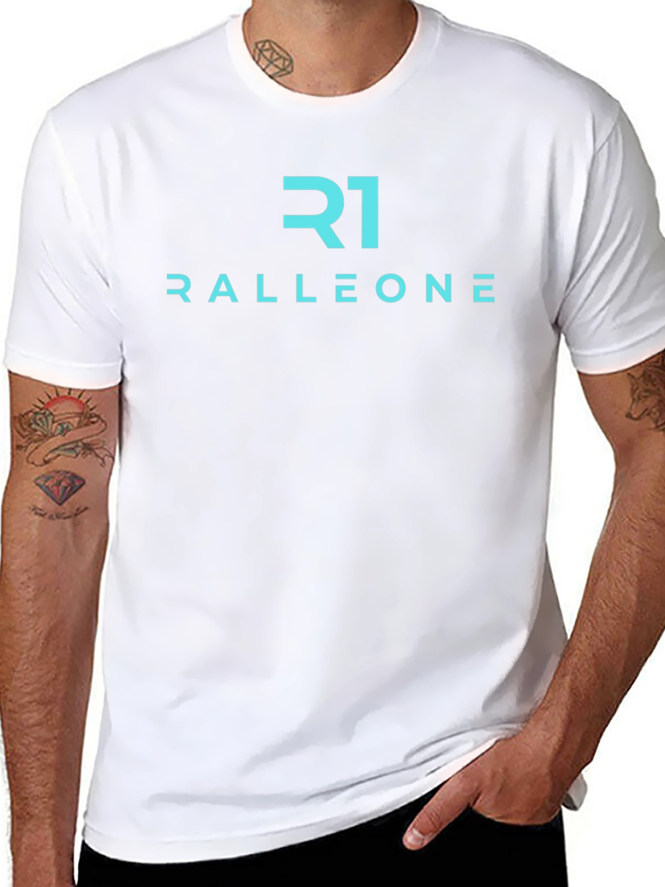 Ralleone Black T-Shirt Modern Casual Wear