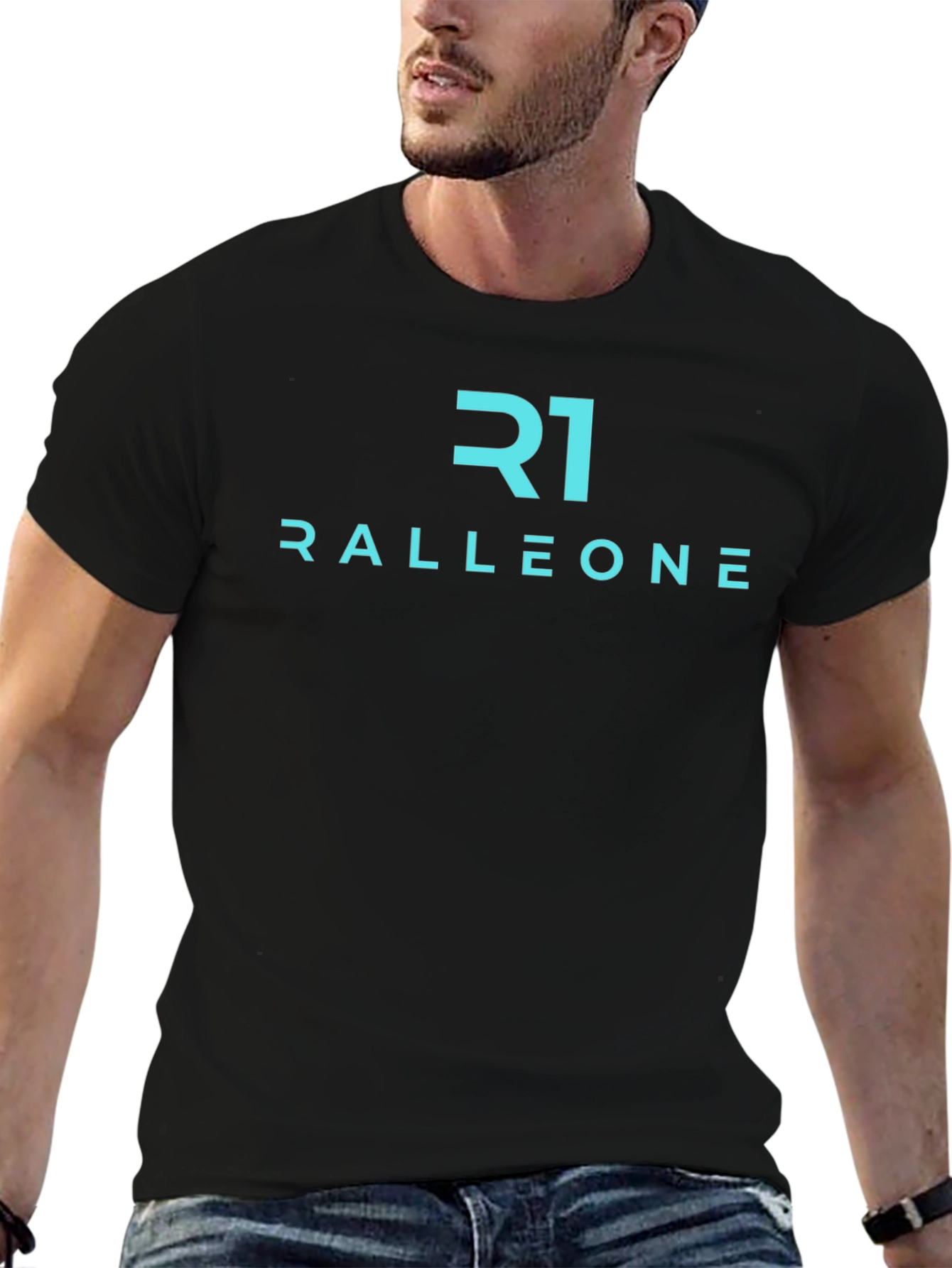 Ralleone Black T-Shirt Modern Casual Wear
