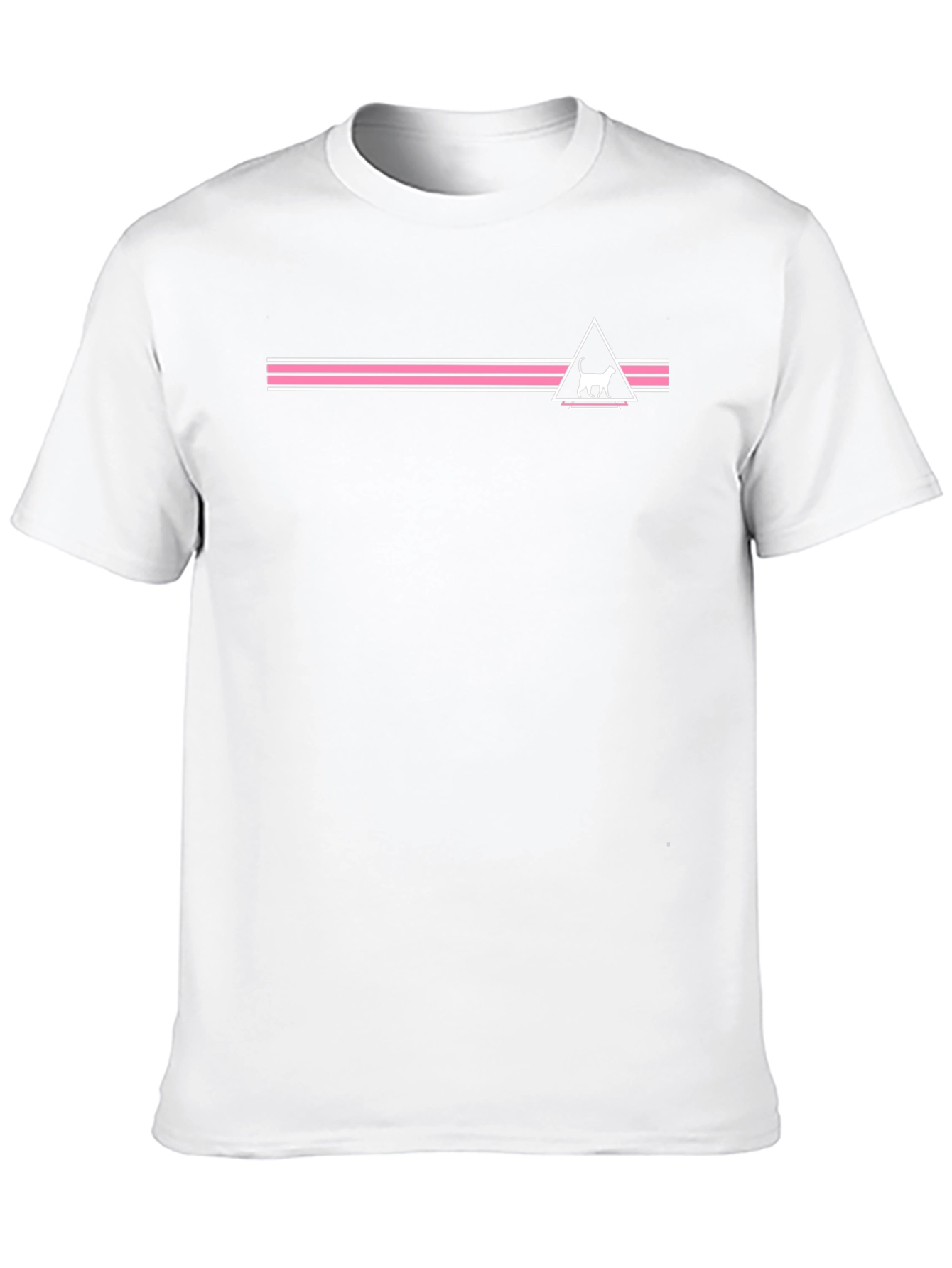 Modern Cat Graphic Tee - Black Cotton Blend