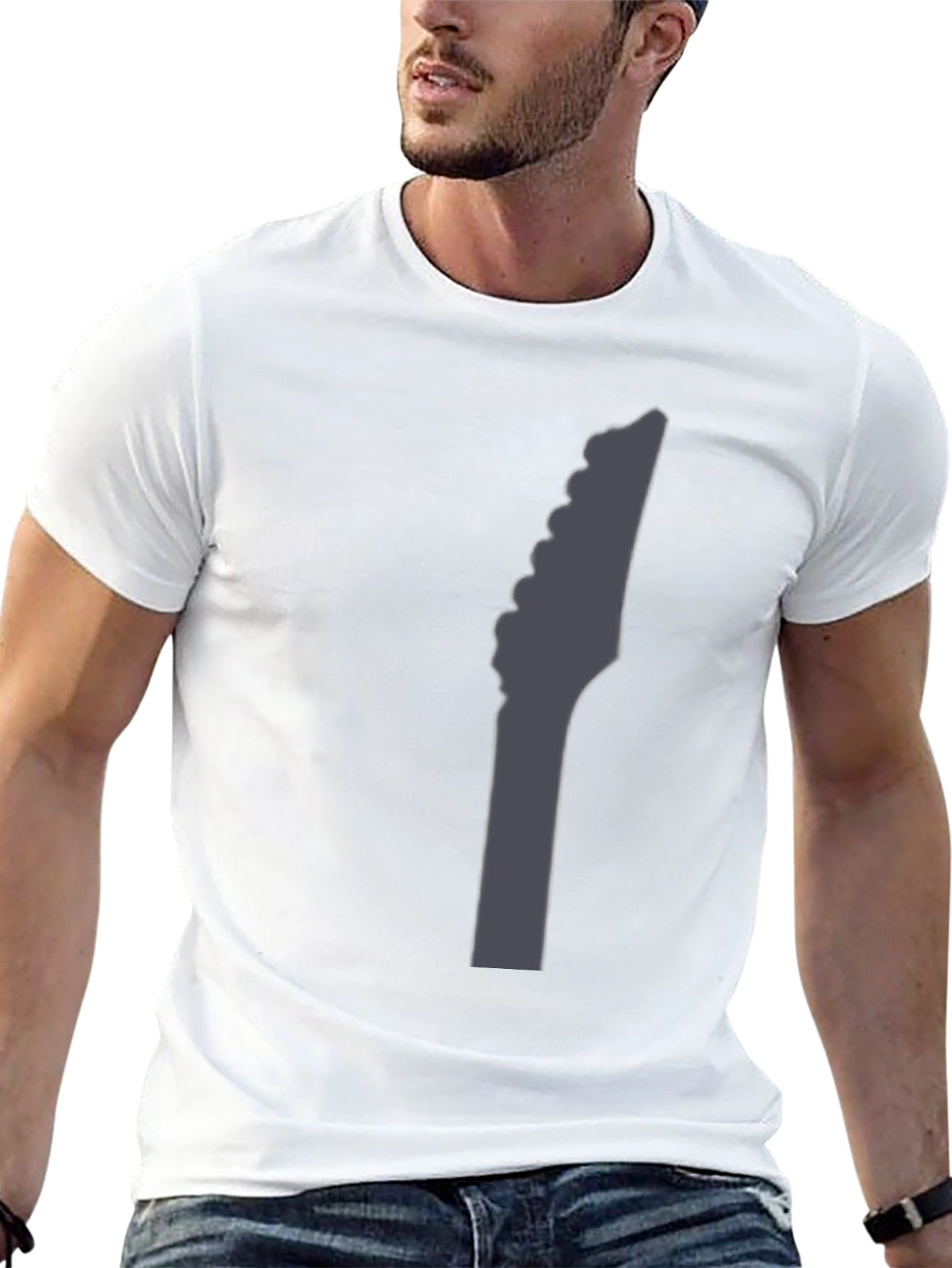 Guitar Headstock Graphic Black T-Shirt