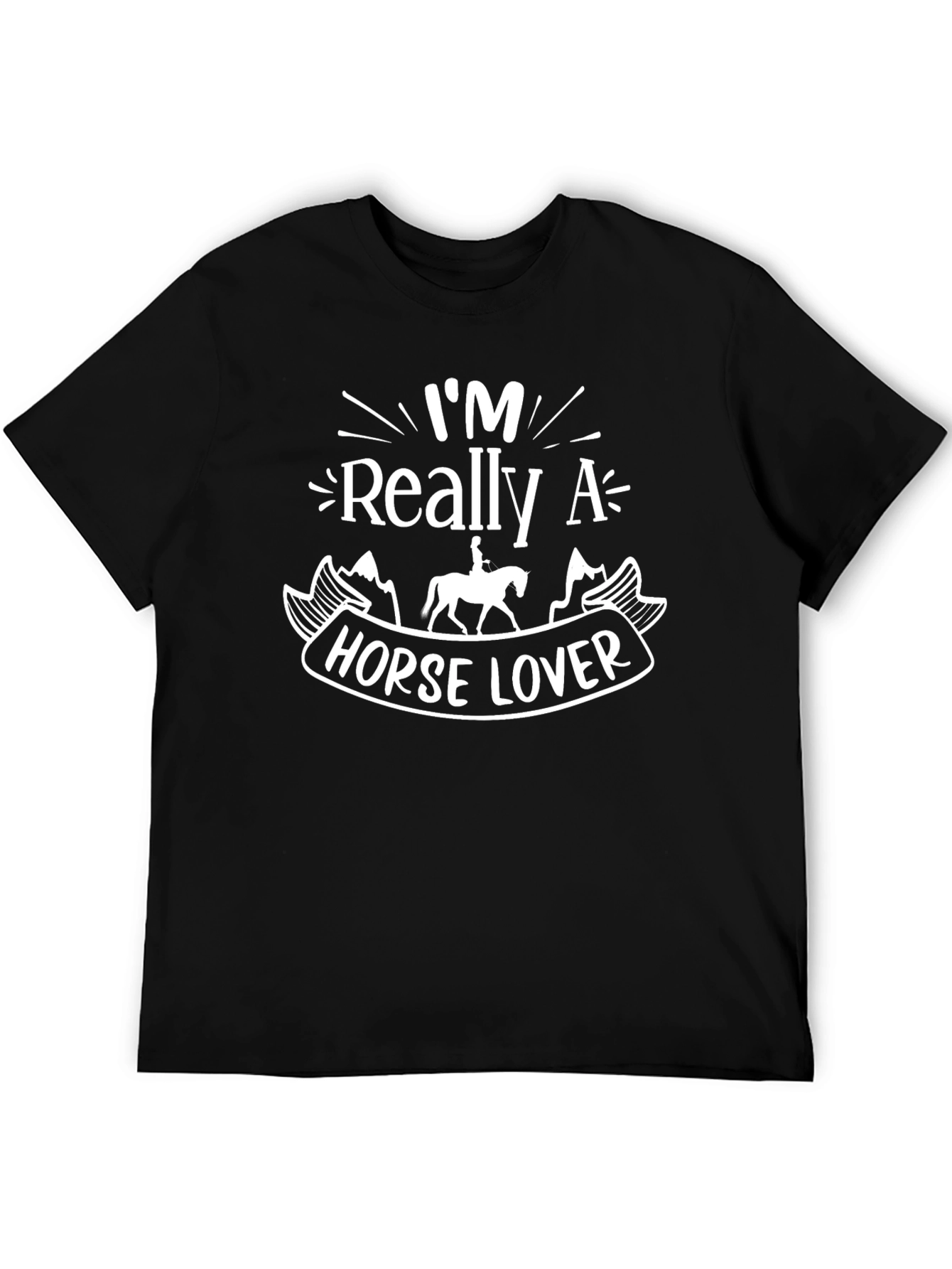Horse Lover T-Shirt - Black - Equestrian Gift
