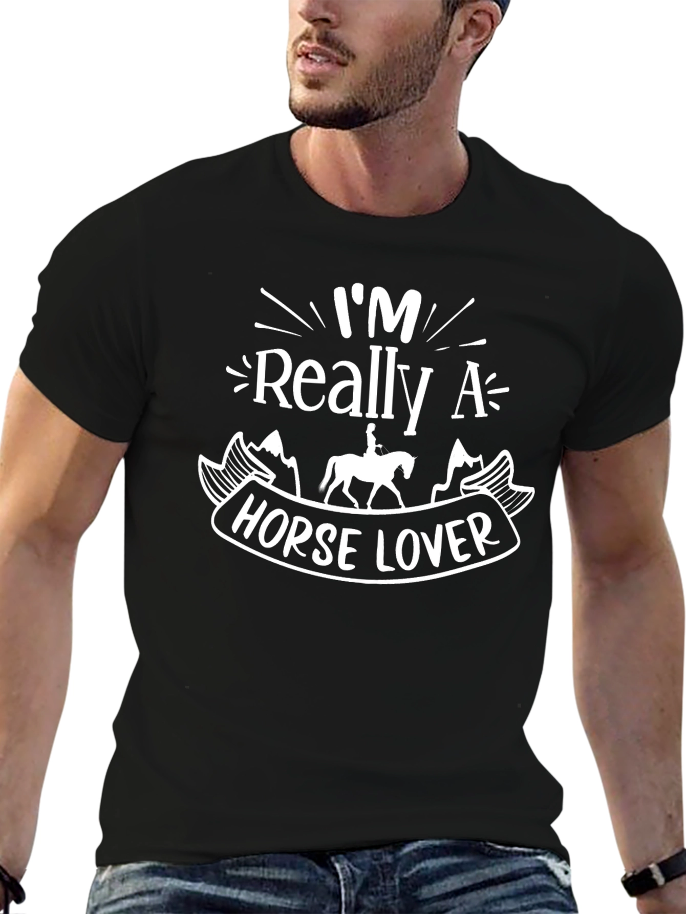 Horse Lover T-Shirt - Black - Equestrian Gift