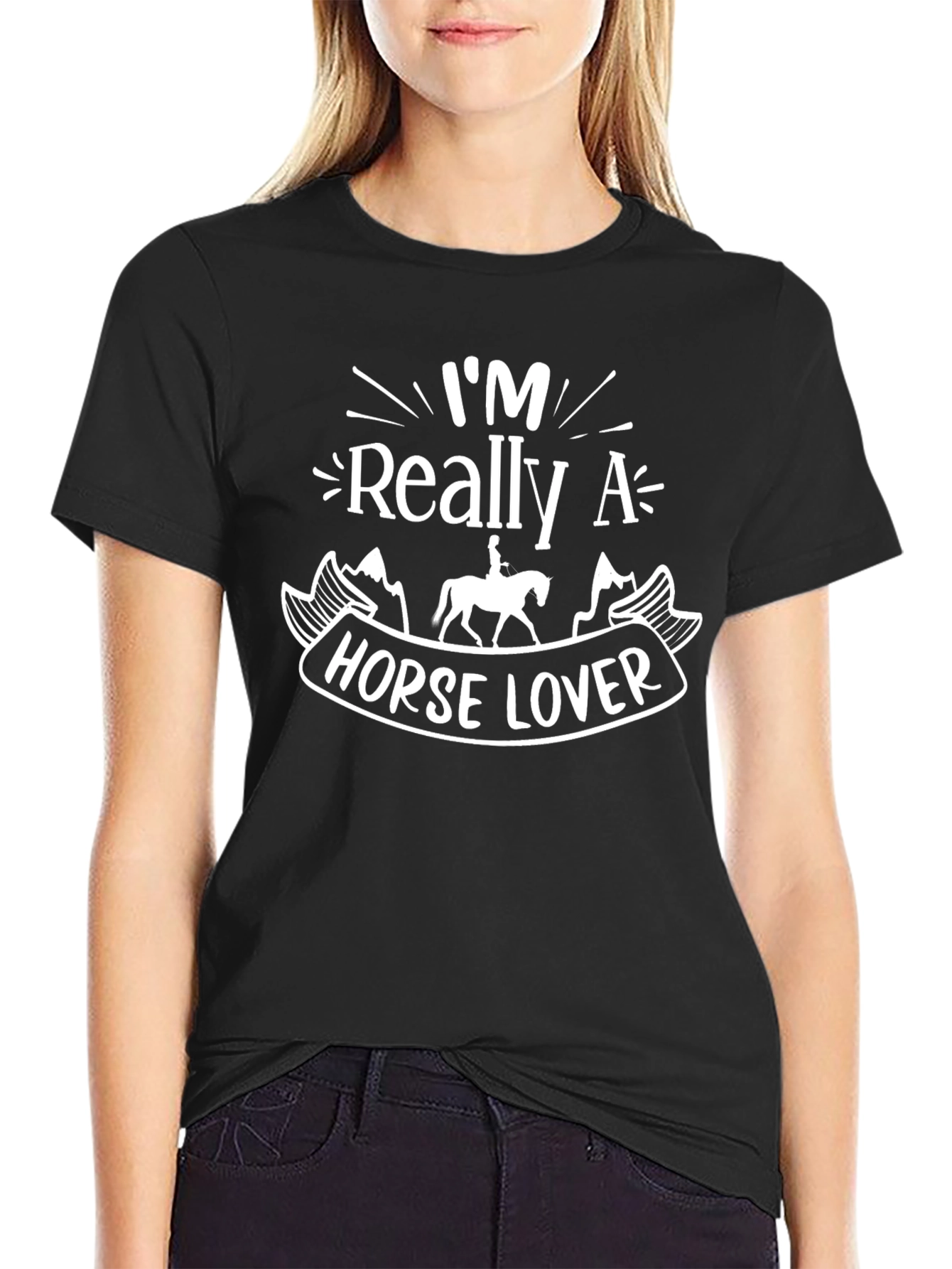 Horse Lover T-Shirt - Black - Equestrian Gift