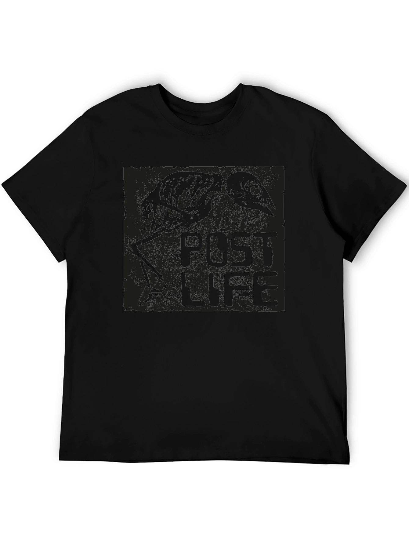 Post Life Black Graphic Tee - Mens Casual T-Shirt