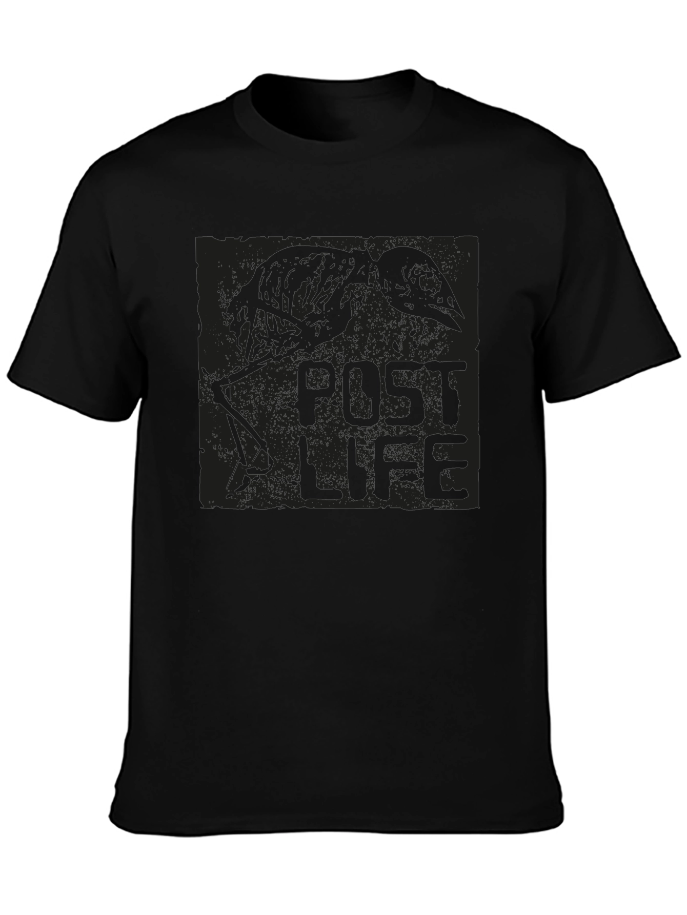 Post Life Black Graphic Tee - Mens Casual T-Shirt