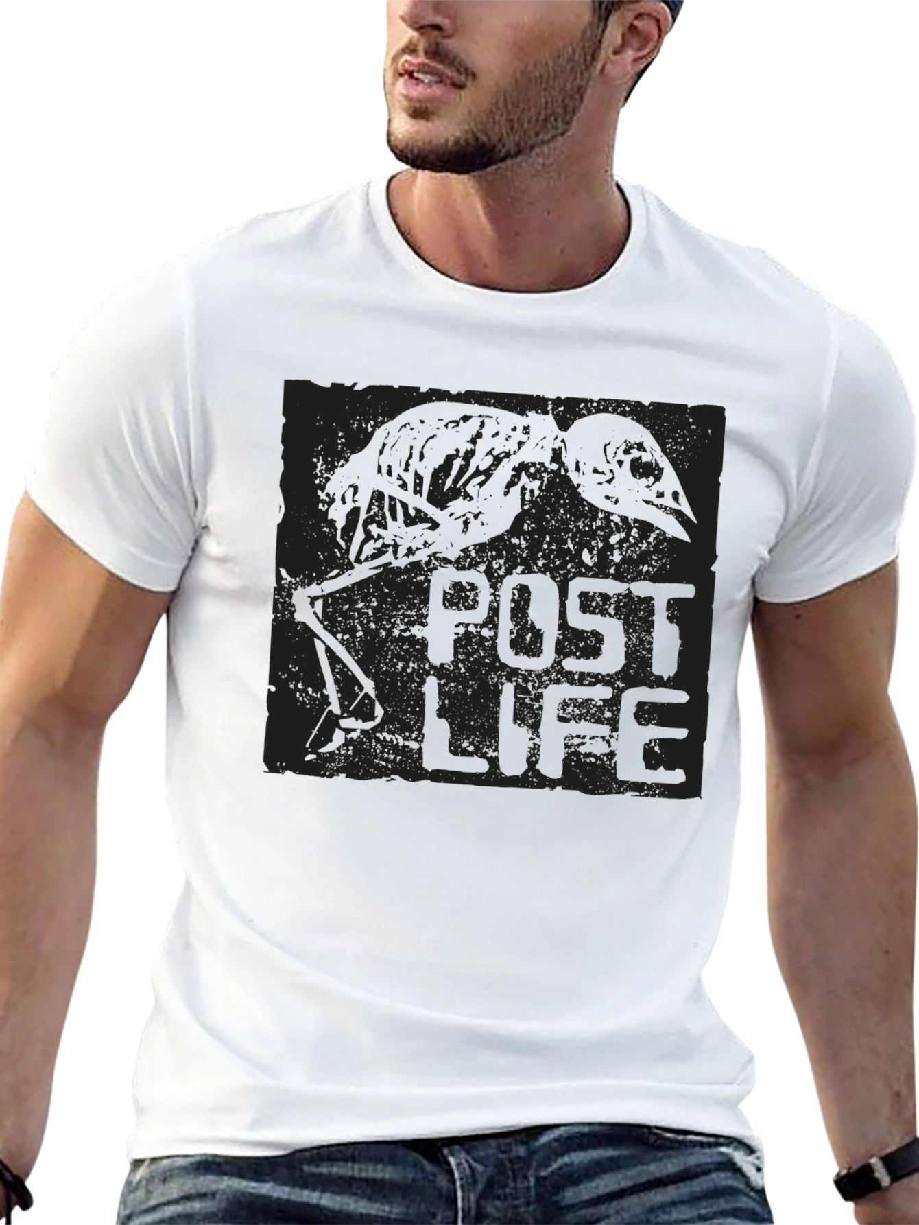 Post Life Black Graphic Tee - Mens Casual T-Shirt
